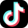 A tiktok logo with red and blue colors.